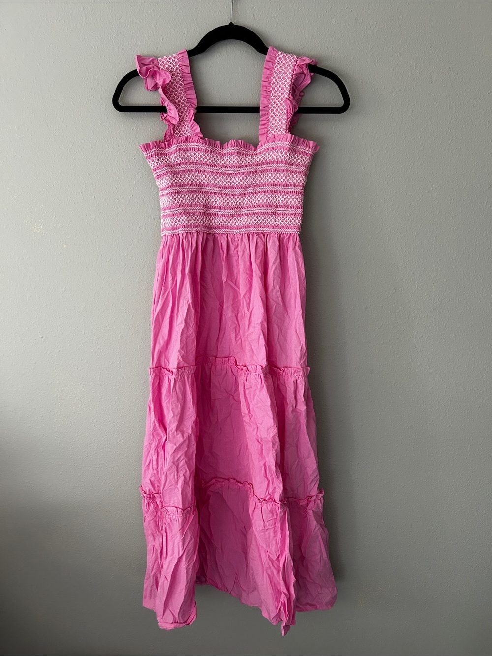 Pinch Pink Smocked Maxi Dress with Ruffle Straps